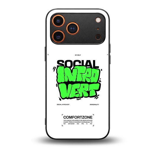 Social Introvert back phone cover | glass case for iphone 17 pro