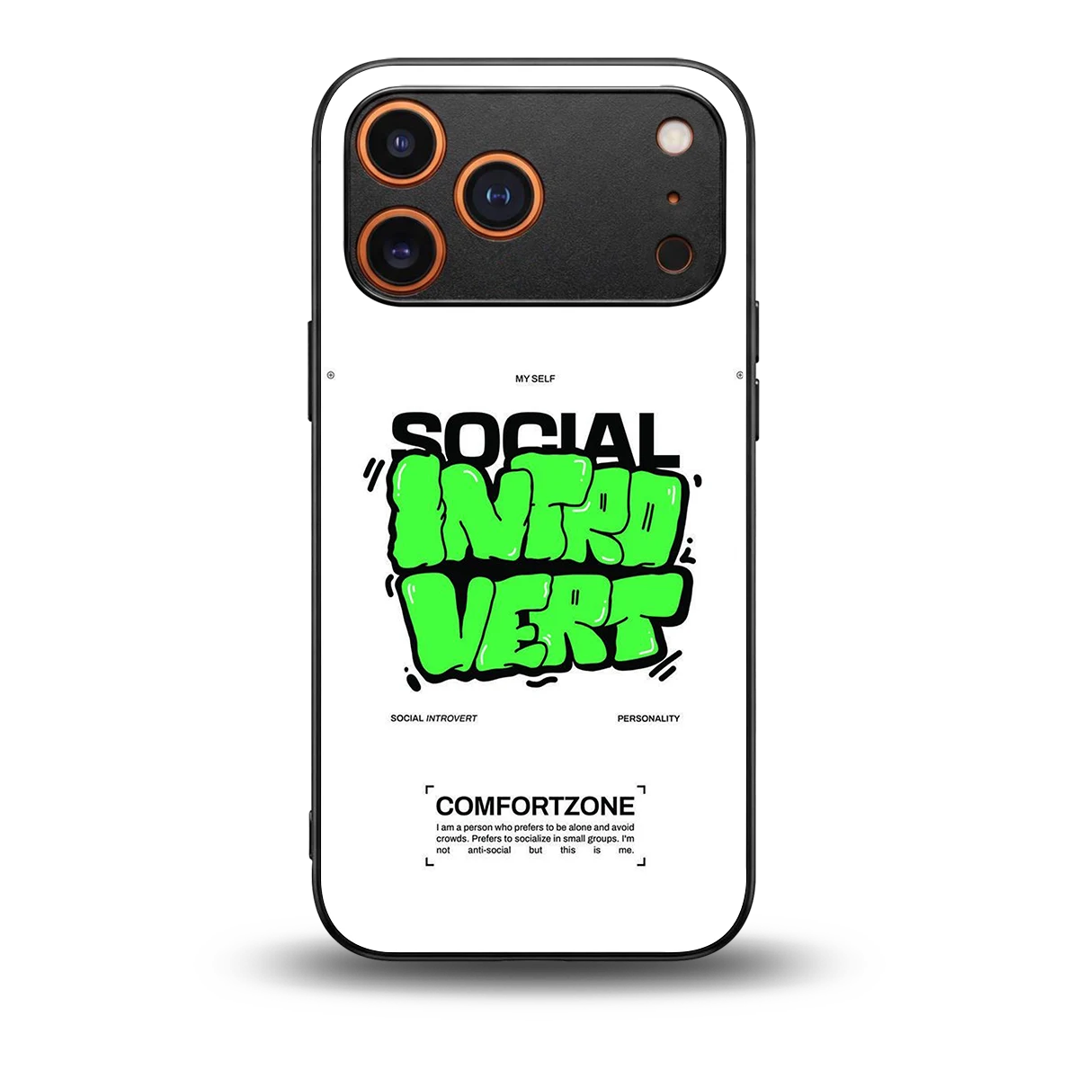 Social Introvert back phone cover | glass case for iphone 17 pro max