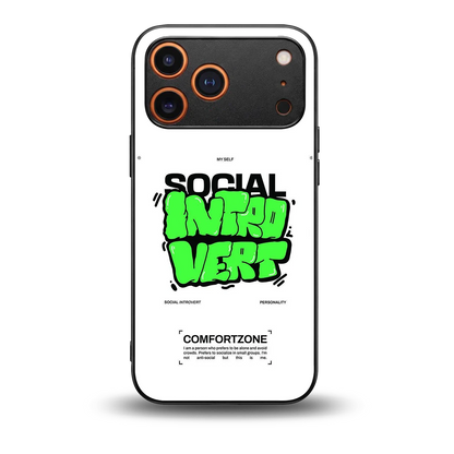 Social Introvert back phone cover | glass case for iphone 17 pro max