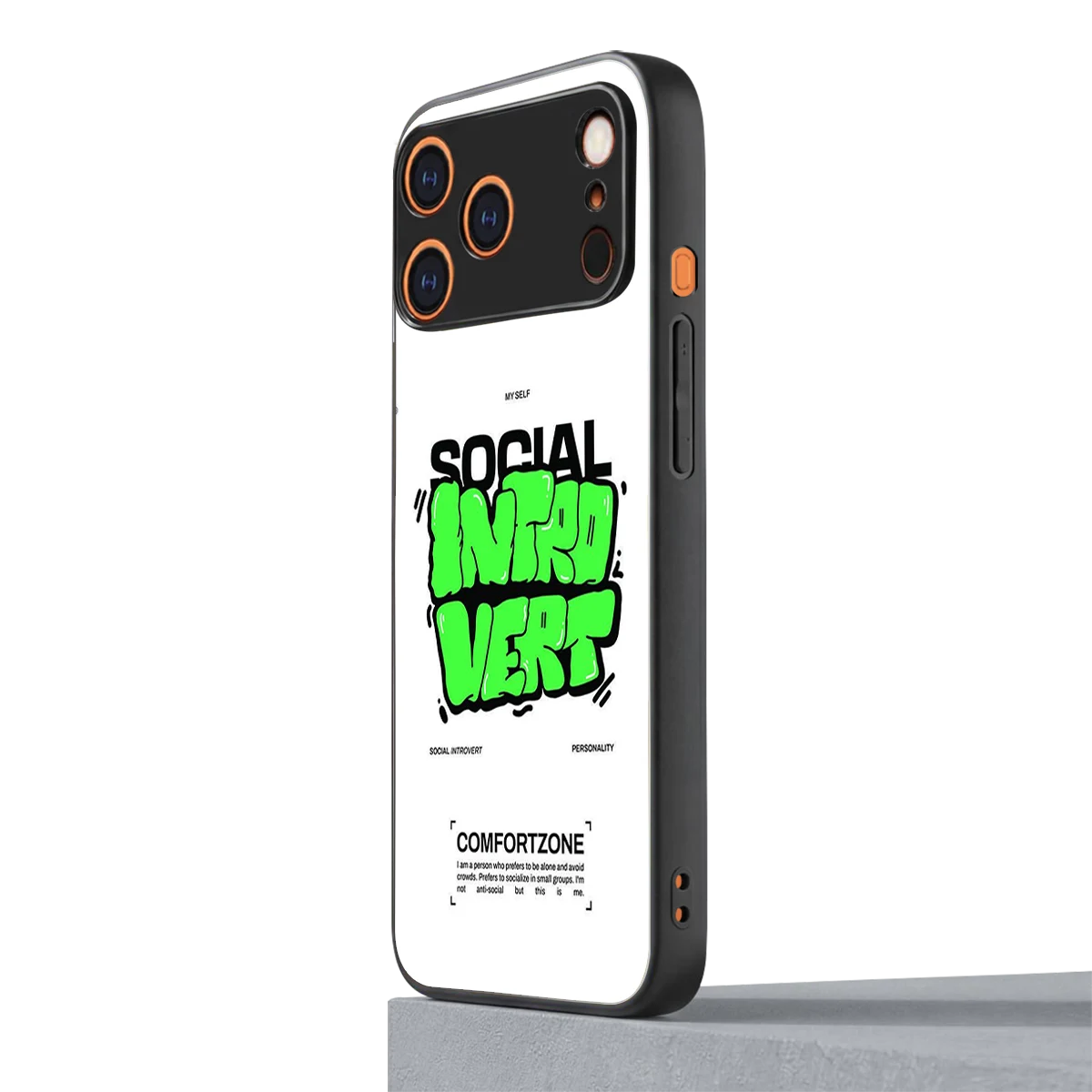 Social Introvert iphone 17 pro max mobile cover | shockproof glass phone case