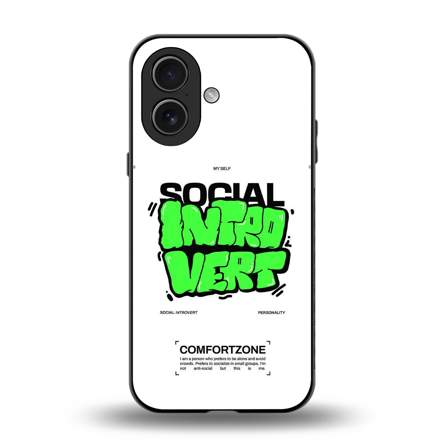 Social Introvert back phone cover | glass case for iphone 17