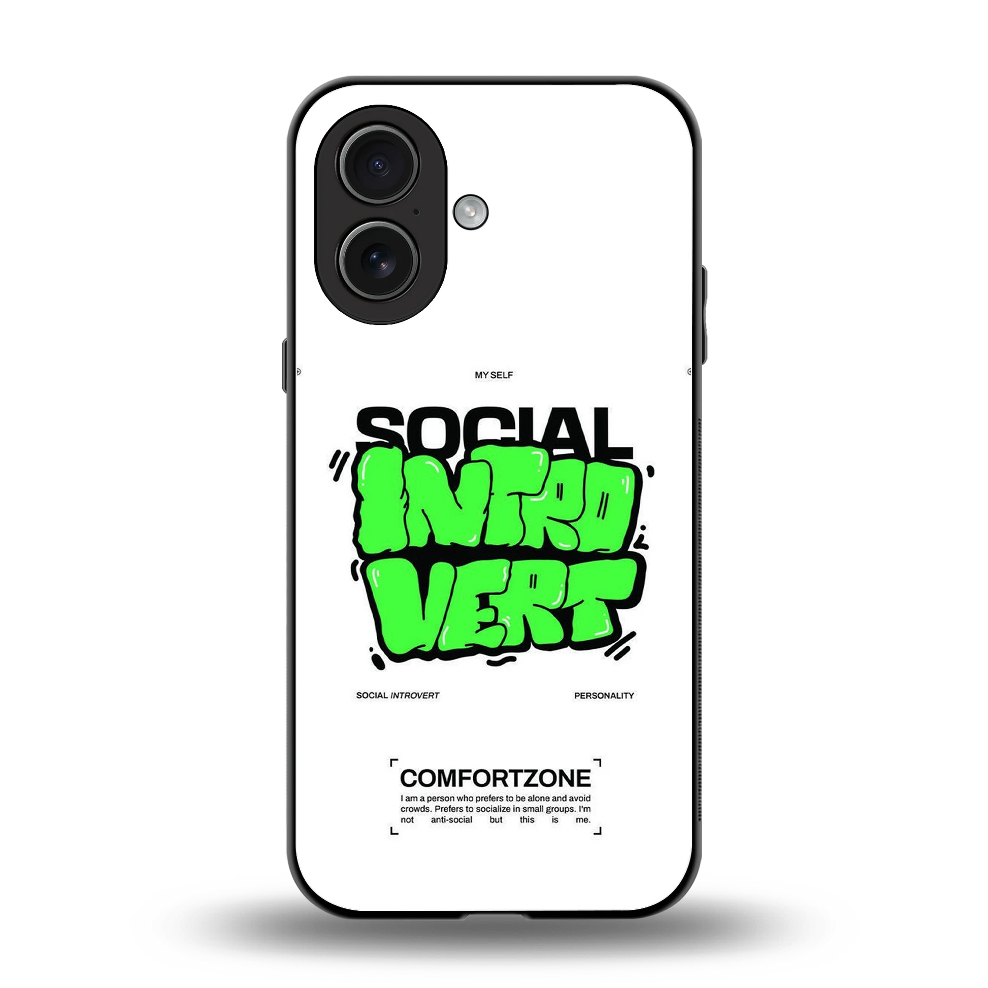 Social Introvert back phone cover | glass case for iphone 17
