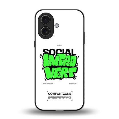 Social Introvert back phone cover | glass case for iphone 17