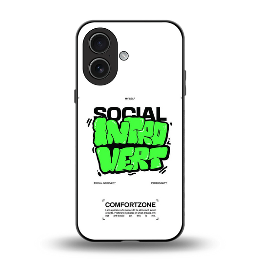 Social Introvert back phone cover | glass case for iphone 17