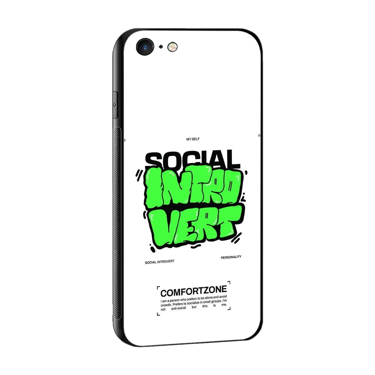 Social Introvert sleek iphone 6 cover with tempered glass back and TPU edges