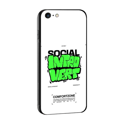 Social Introvert sleek iphone 6 cover with tempered glass back and TPU edges