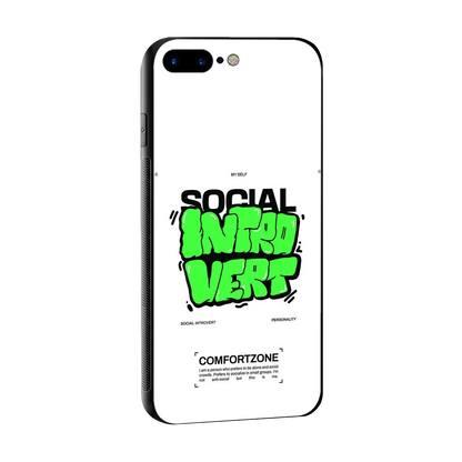 Social Introvert sleek iphone 8 plus cover with tempered glass back and TPU edges