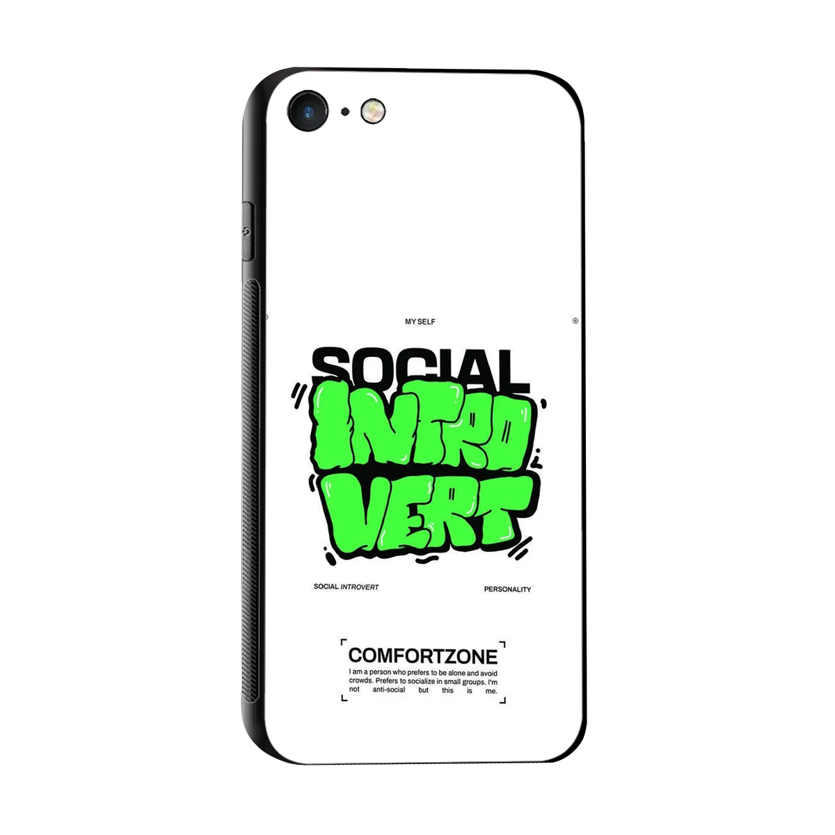 Social Introvert sleek iphone 7 cover with tempered glass back and TPU edges