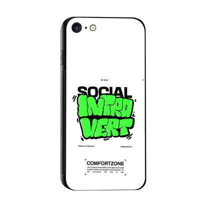 Social Introvert sleek iphone 7 cover with tempered glass back and TPU edges