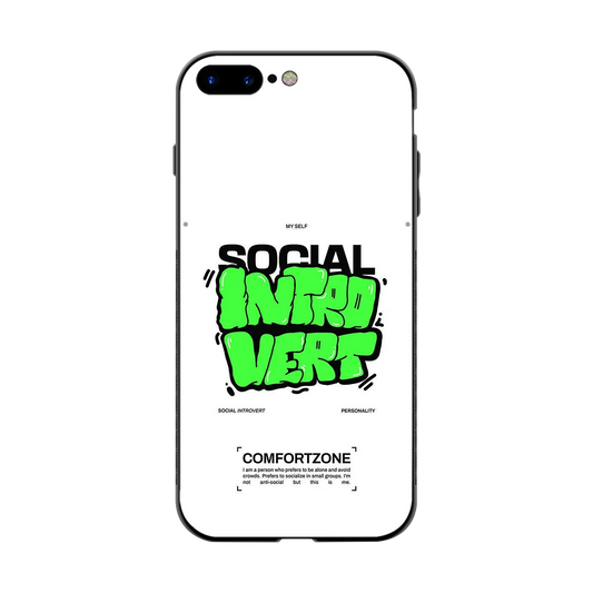 Social Introvert back phone cover | glass case for iphone 7 plus