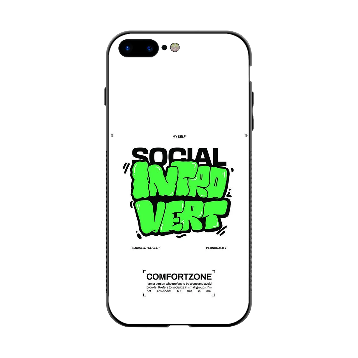 Social Introvert back phone cover | glass case for iphone 8 plus