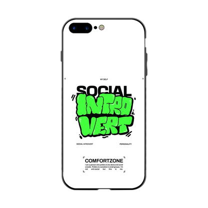 Social Introvert back phone cover | glass case for iphone 8 plus