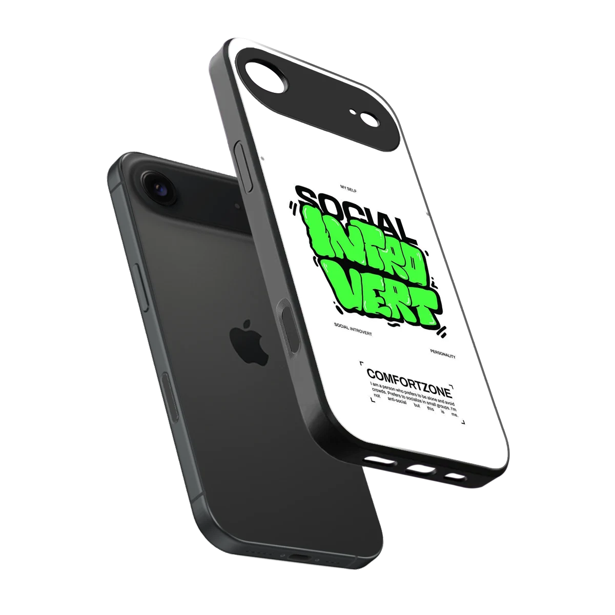 Social Introvert sleek iphone air cover with tempered glass back and TPU edges