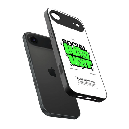 Social Introvert sleek iphone air cover with tempered glass back and TPU edges