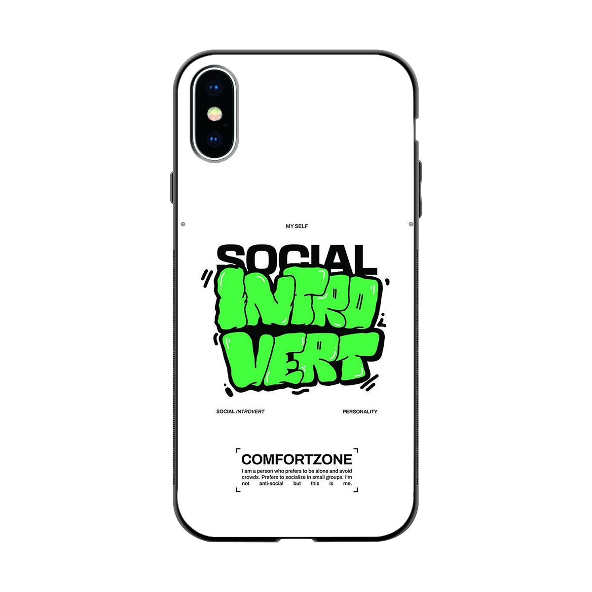 Social Introvert back phone cover | glass case for iphone x