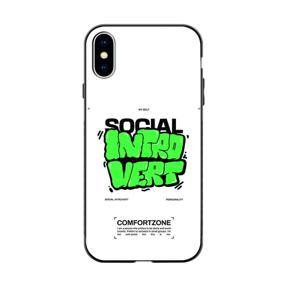 Social Introvert back phone cover | glass case for iphone x