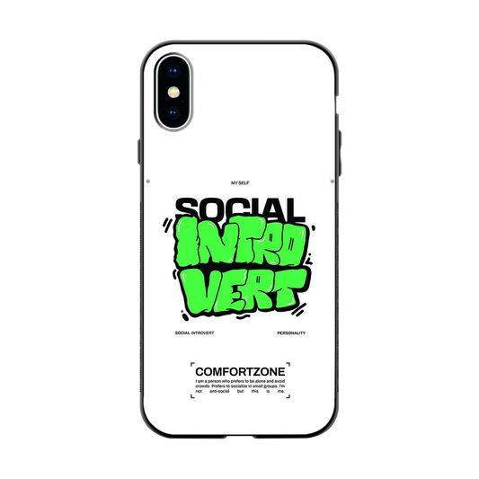 Social Introvert back phone cover | glass case for iphone x