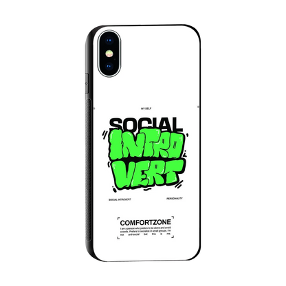 Social Introvert sleek iphone x cover with tempered glass back and TPU edges