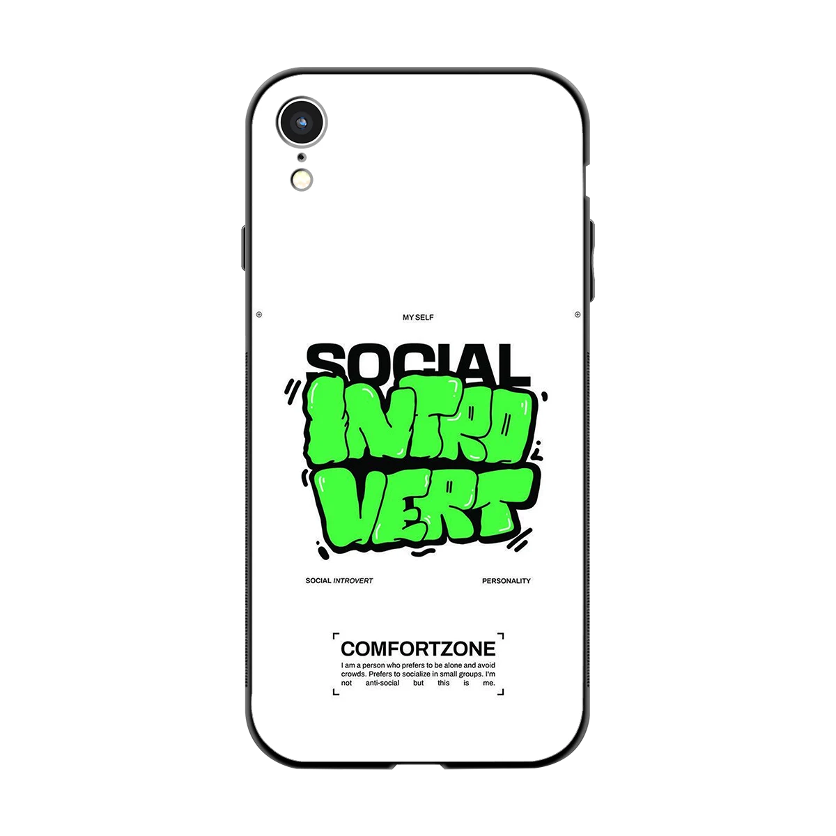 Social Introvert back phone cover | glass case for iphone xr