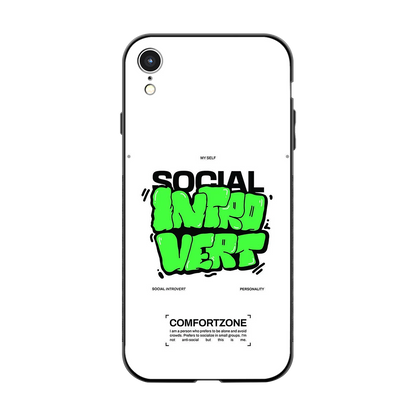 Social Introvert back phone cover | glass case for iphone xr