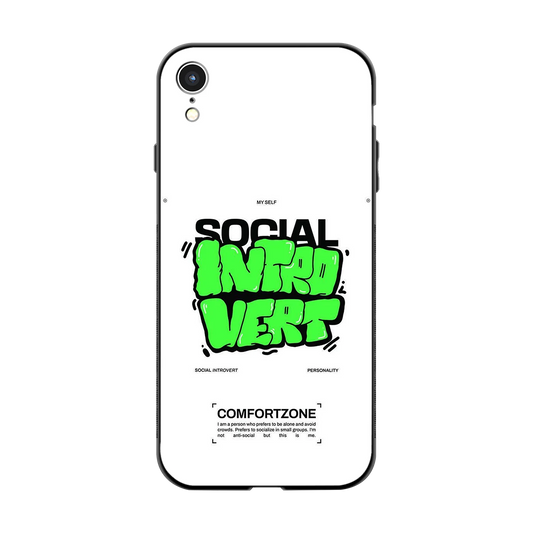 Social Introvert back phone cover | glass case for iphone xr