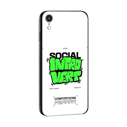 Social Introvert sleek iphone xr cover with tempered glass back and TPU edges