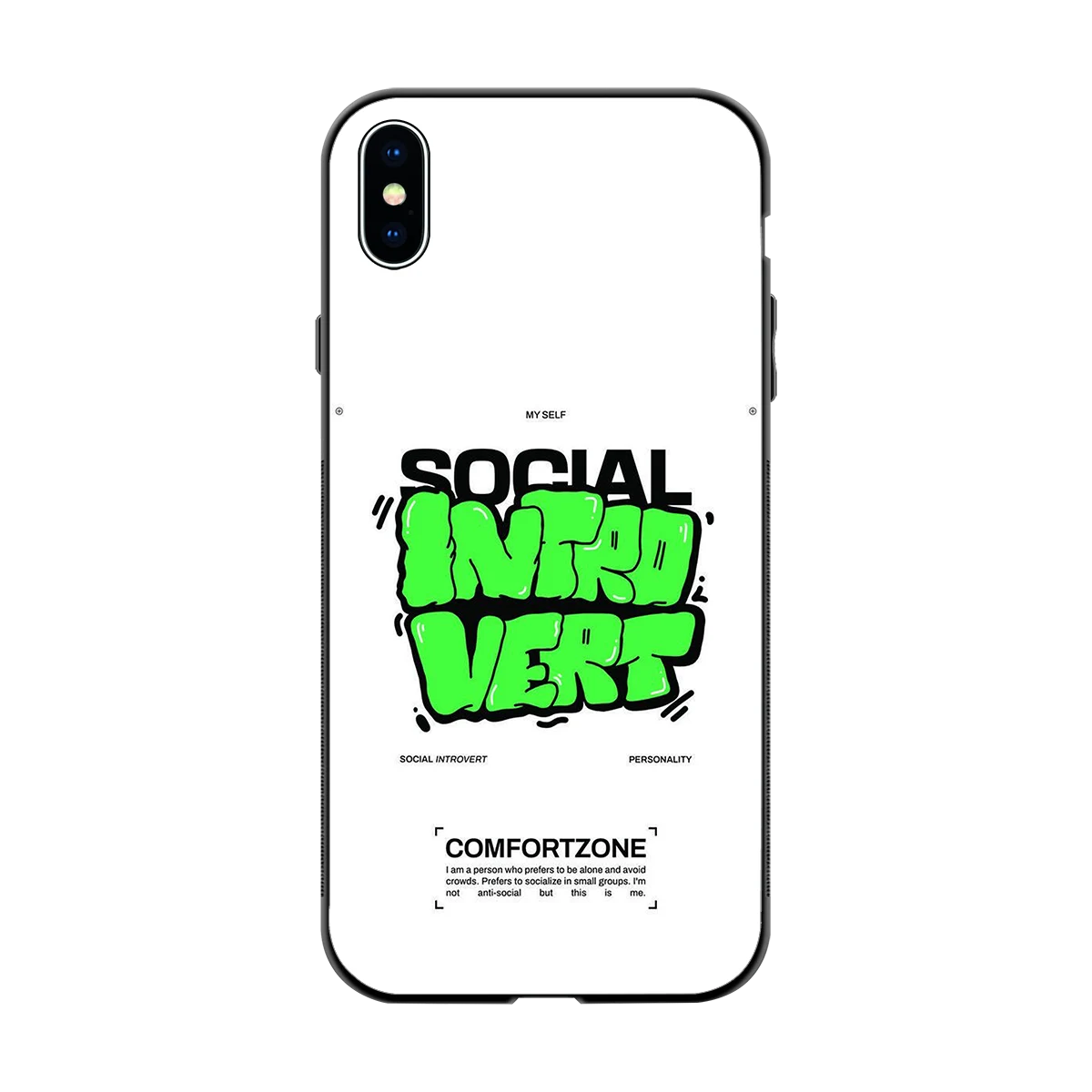 Social Introvert back phone cover | glass case for iphone xs max