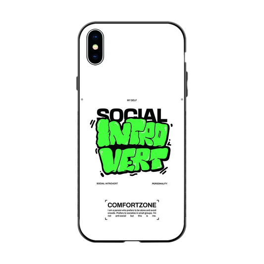 Social Introvert back phone cover | glass case for iphone xs max