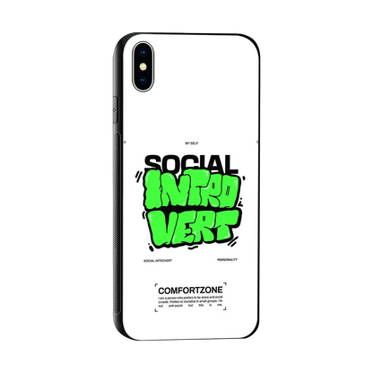 Social Introvert sleek iphone xs max cover with tempered glass back and TPU edges