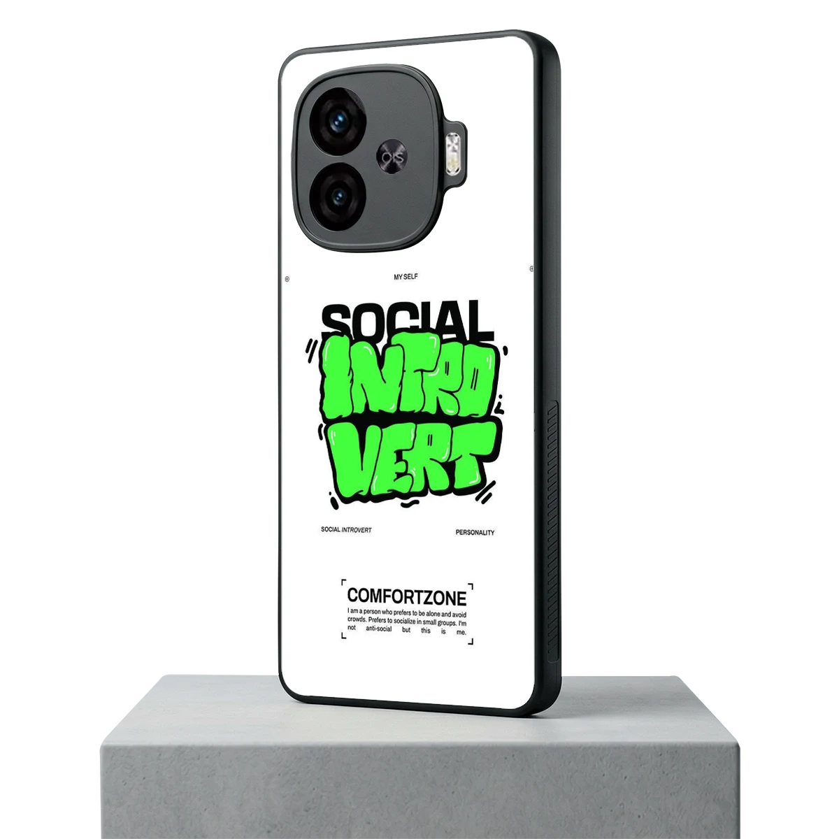Social Introvert iqoo neo 10r 5g mobile cover | shockproof glass phone case
