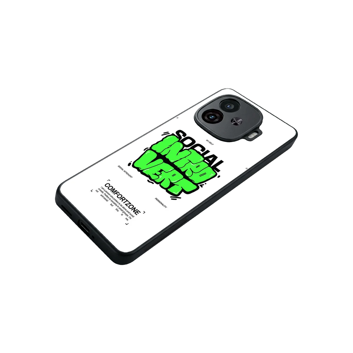 Social Introvert stylish phone case for iqoo neo 10r 5g | glossy glass and slim fit