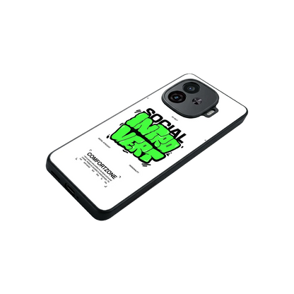 Social Introvert stylish phone case for iqoo neo 10r 5g | glossy glass and slim fit