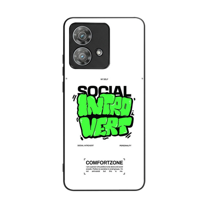 Social Introvert back phone cover | glass case for motorola edge 40 neo 5g