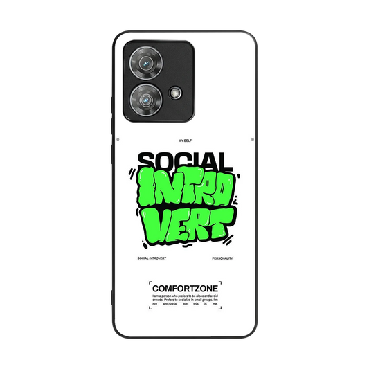 Social Introvert back phone cover | glass case for motorola edge 40 neo 5g