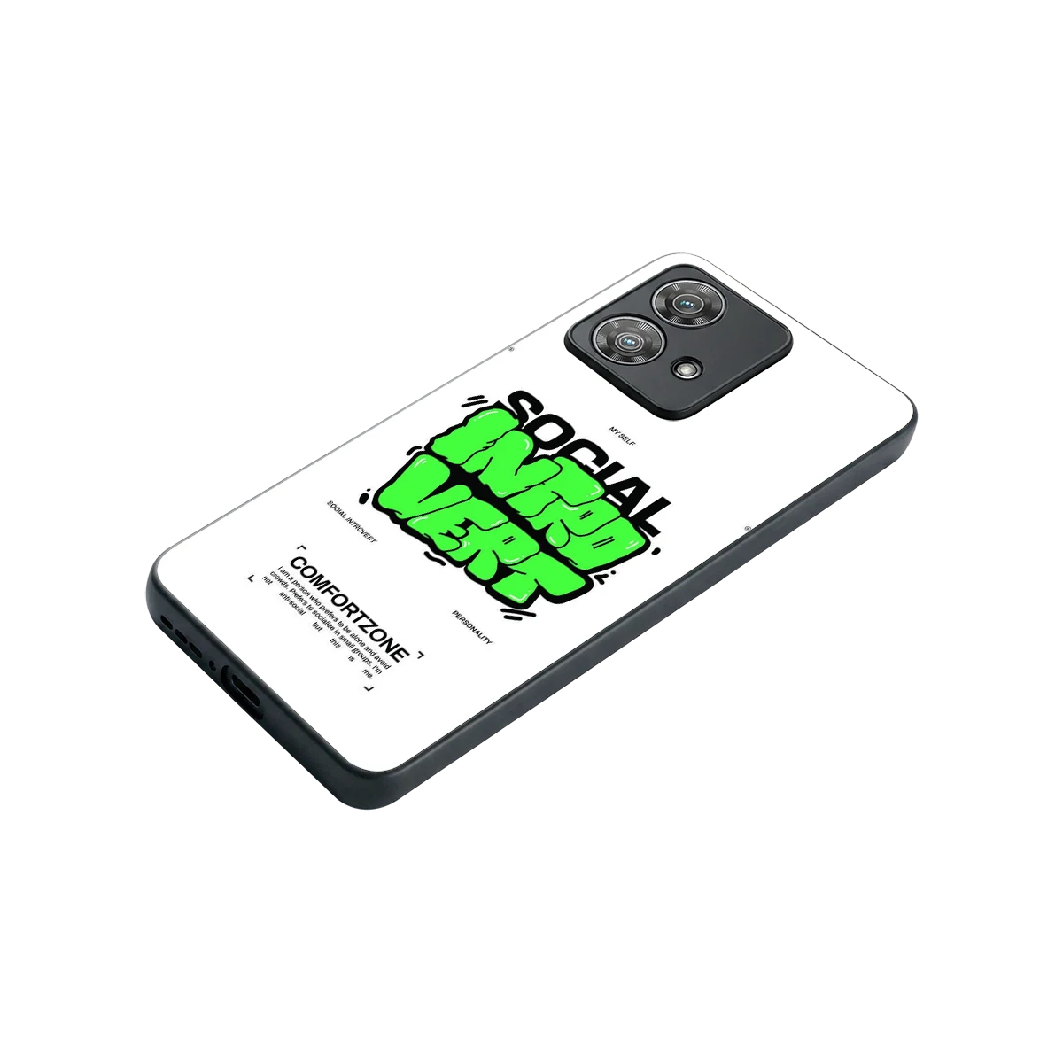Social Introvert stylish phone case for motorola edge 40 neo 5g | glossy glass and slim fit