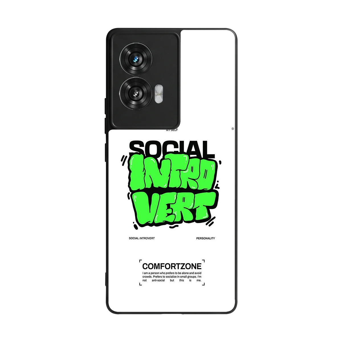 Social Introvert back phone cover | glass case for motorola edge 50 fusion
