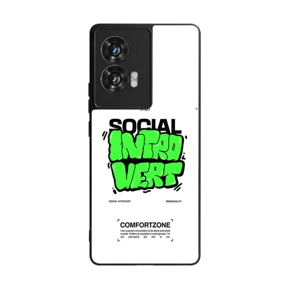 Social Introvert back phone cover | glass case for motorola edge 50 fusion