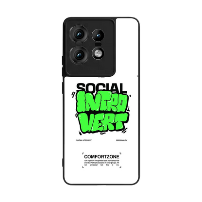Social Introvert back phone cover | glass case for motorola edge 50 pro