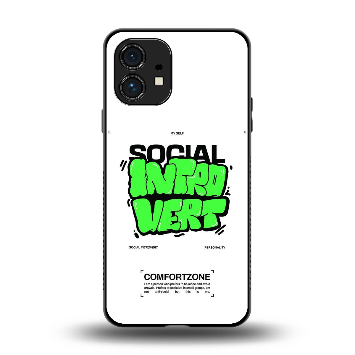 Social Introvert back phone cover | glass case for nothing phone 1