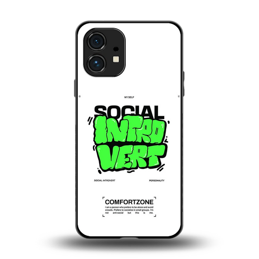 Social Introvert back phone cover | glass case for nothing phone 1
