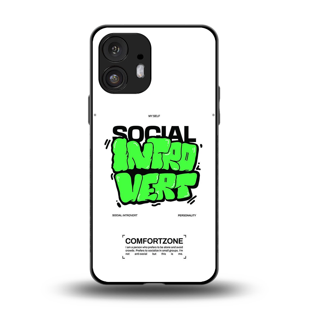 Social Introvert back phone cover | glass case for nothing phone 2