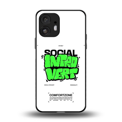 Social Introvert back phone cover | glass case for nothing phone 2