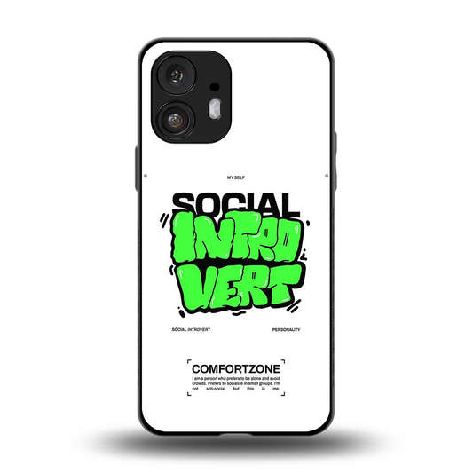 Social Introvert back phone cover | glass case for nothing phone 2