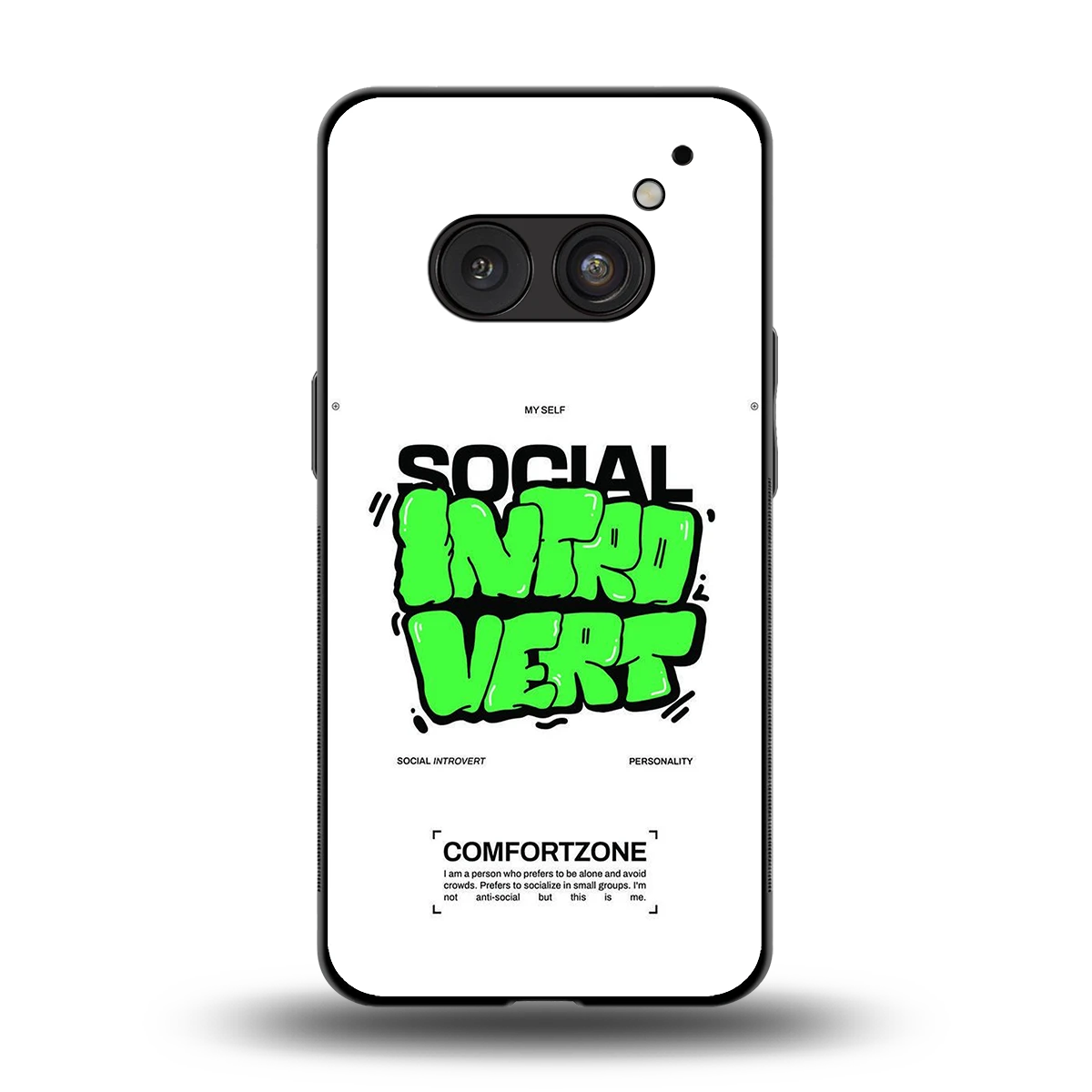 Social Introvert back phone cover | glass case for nothing phone 2a
