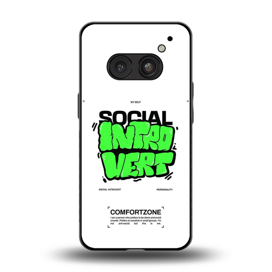 Social Introvert back phone cover | glass case for nothing phone 2a