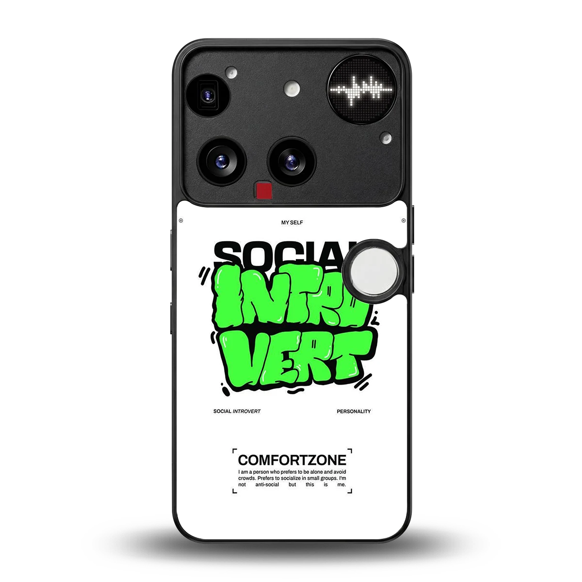 Social Introvert back phone cover | glass case for nothing phone 3