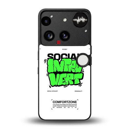 Social Introvert back phone cover | glass case for nothing phone 3