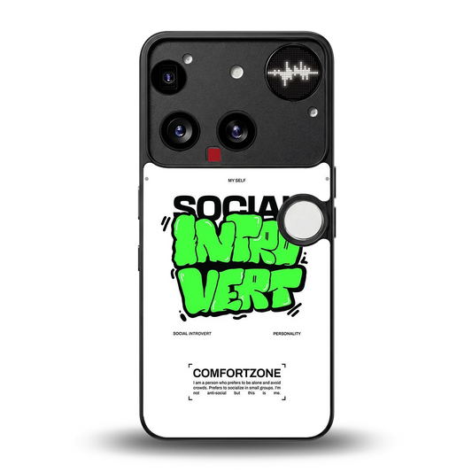 Social Introvert back phone cover | glass case for nothing phone 3