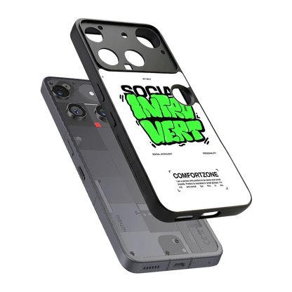 Social Introvert sleek nothing phone 3 cover with tempered glass back and TPU edges