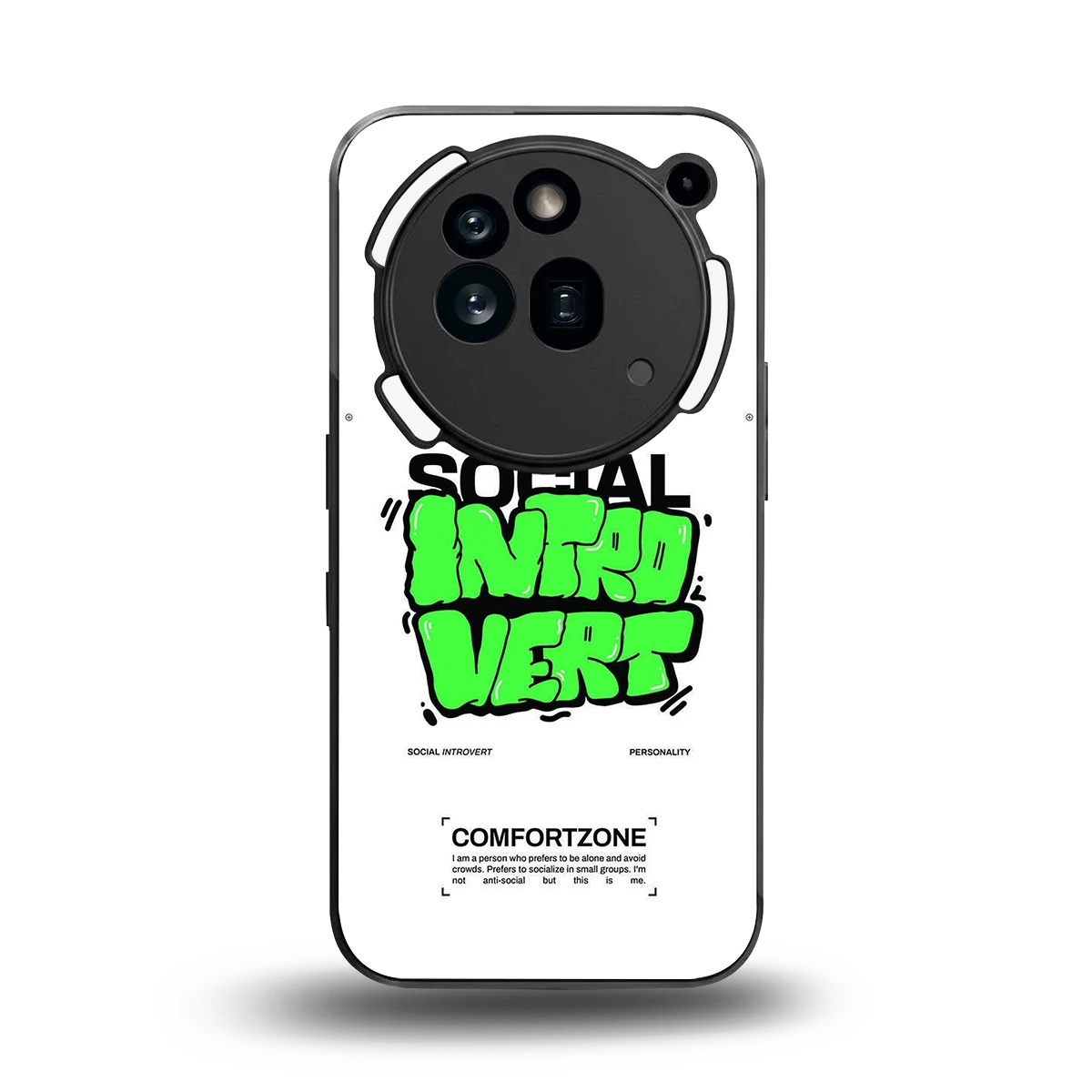 Social Introvert back phone cover | glass case for nothing phone 3a pro